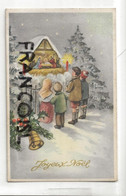 Joyeux Noël. Enfants Dans La Neige Qui Regardent La Crèche. 1957 - Non Classificati