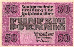 Germany Notgeld:Stadtgemeinde Freiburg 50 Pfennig, 1920 - Verzamelingen