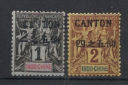 CANTON - 1903-04 - N°Yv. 17 Et 18 - Type Groupe 1c Noir Et 2c Brun - Neuf Luxe ** / MNH / Postfrisch - Neufs