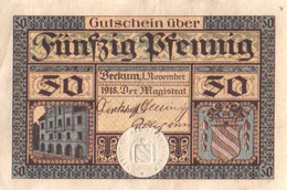 Germany Notgeld:Stadt Beekum 50 Pfennig, 1918 - Collezioni