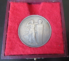 France - Médaille En Argent De L'Union Des Industries Chimiques - Attribuée En 1928 - En Coffret - 36mm, 23,5g - Professionnels / De Société