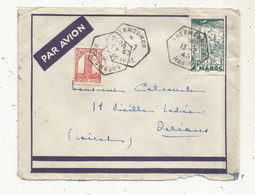 Lettre , MAROC , AHERMOUMOU , 1945 , Par Avion, 2 Scans - Cartas