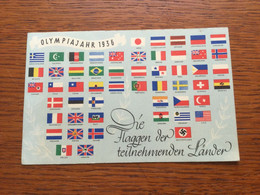 ST30335 Deutsches Reich 1936 Olympia-AK Flaggen Der Teilnehmenden Länder - Cartas