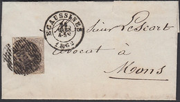 Belgique 1862 - Pŕecurseur D' Ecaussines à Destination Mons................. (DD) DC-10503 - 1849-1865 Medallions (Other)