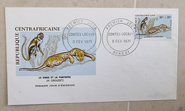 CENTRAFRIQUE Felins, Panthere, Yvert N°138 Sur FDC, Enveloppe 1 Er Jour 1971 - Raubkatzen