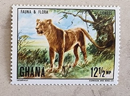 GHANA  Felins, LION, Yvert N° 391 Neuf Sans Charnière MNH - Felinos