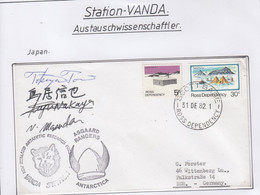 Ross Dependency Vanda Station 1982 Signature 4 Japanese Team Members Ca Scott Base 31 DE 82 (CB154B) - Storia Postale