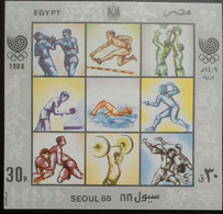 Egypt  Minisheet Of SEOUL  Olympic  1988  MNH - Blocchi & Foglietti