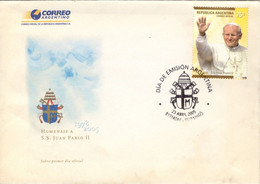 ARGENTINA - 2005 -  POPE JOHN PAUL II - COLLECTION - ENVELOPE COVER STAMP -  SOUVENIR 1.36 - Papes