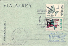 ARGENTINA - AEROGRAMME 1977 ROMPEHILOS ARA Gral SAN MARTIN / ANTARCTICA / ZO80 - Poste Aérienne