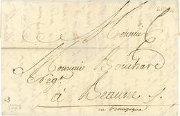 Promo 1773 Lettre De SENS Vers Beaune Pour M Bouchard Négociant , Encre Doré , Superbe - 1701-1800: Voorlopers XVIII