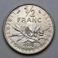 1/2 Franc Semeuse, Nickel, 1966 - V° République - 1/2 Franc