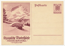 ALLEMAGNE 3eme Reich - Entier Postal (CP) Jeux Olympiques De 1936 - Garmisch Partenkirchen - Andere & Zonder Classificatie