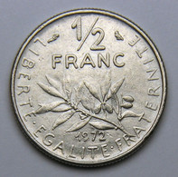 1/2 Franc Semeuse, Nickel, 1972 - V° République - 1/2 Franc