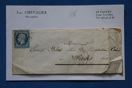 E3 FRANCE  BELLE LETTRE   1855 ETOILE DE PARIS   POUR SENLIS + NAPOLEON N°10 +AFFR. INTERESSANT - - 1852 Luis-Napoléon