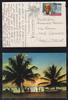 Venezuela 1972 Picture Postcard Isla Margarita To Gonars Italy Gandhi - Venezuela