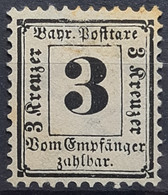 BAYERN 1862 - MNG - Mi 1 - Posttaxe - Oblitérés