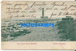 181014 URUGUAY MONTEVIDEO LIGHTHOUSE FARO DE PUNTA CARRETAS CIRCULATED TO ARGENTINA  POSTAL POSTCARD - Uruguay