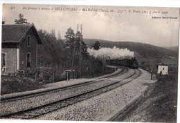Aiglepierre-Marnoz 39 Passage à Niveau  Train 511 Le 3 Avril 1906 CPA - Gares - Sans Trains