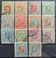 ICELAND 1907/08 - MLH/canceled - Sc# 71-84 - Used Stamps