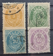 ICELAND 1882 - Canceled - Sc# 15-18 - Used Stamps