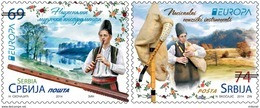 SALE!!! SERBIA SERBIE SERBIEN 2014 EUROPA CEPT MUSIC INSTRUMENTS - 2 Stamp Set MNH ** - 2014