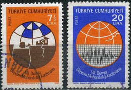 Türkiye 1980 Mi 2520-2521 O, The 7th Conferance On Earthquake Engineering - Usados