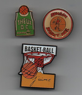 Pin's Basketball, Ville De Theux Et De Boussu, J'aime Le Basket-ball Par Pin's Designer.....BT21 - Basketball