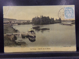 78300 . LE PECQ . BORDS DE LA SEINE . OBLITEREE 1908 . COLL. R. F. BATEAU . LE TOURISTE - Le Pecq