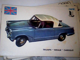 AUTO CAR TRIUMPH HERALD CABRIOLET ORIGINAL TRADING CARD. " AUTO INTERNATIONAL PARADE, SIDAM - TORINO"1961 IO5826 - Engine