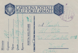 1941 POSTA MILITARE/N.ro 58 Violaceo (23.03) Su Cartolina Franchigia - Libia