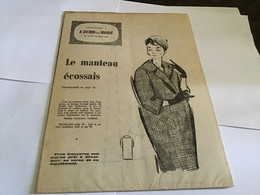 Patron De Couture L écho  De La Mode1960 - Patrons