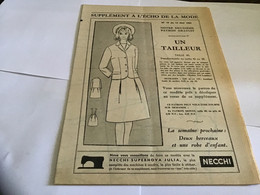 Patron De Couture L écho  De La Mode1962 - Patrons