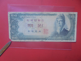 COREE (SUD) 100 WON Circuler 1 Coin Abimé ! (B.26) - Corea Del Sud