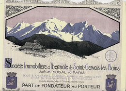 SITE THERMALISME Repris Par L'Oréal Sté Immobilière & Thermale De St Gervais Haute Savoie Mont Blanc V.COTATION+HIST. - 1900 – 1949