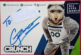 Crunch The Wolf ( Mascot Of Minnesota Timberwolves ) - Authographs