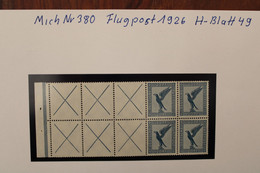 1926 Deutsches Reich Mi 380 20 Pf Adler Flugpost H.Blatt 49 Luftpost Poste Aerienne Allemagne Germany Cover Bande - Poste Aérienne & Zeppelin