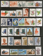 Delcampe - India 1993 Year Pack Of 35 Stamps Bose Vivekananda Locomotive Flowers Military Children’s Day Famous People MNH - Années Complètes
