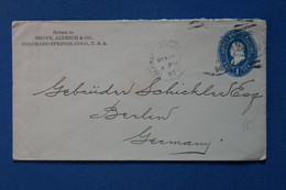 E9 ETATS UNIS BELLE LETTRE  1896 COLORADO SPRINGS POUR BERLIN GERMANY +++AFFRANCH. PLAISANT - - Cartas & Documentos