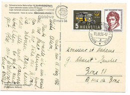 38 - 49 - Carte Avec Oblit Spéciale "Salon De L'Auto 1956 Genève" - Postmark Collection