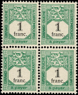 Luxembourg Luxemburg 1907 Timbres-taxe Bloc 4x 1Fr. Neuf MNH** - Other
