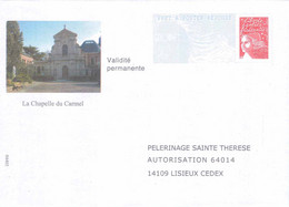 Entier FRANCE - PAP Enveloppe Réponse Pèlerinage Sainte Thérèse Chapelle Carmel Neuf ** - TVP Luquet RF Rouge - PAP: Ristampa/Luquet