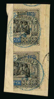 OBOCK - COLONIE FRANCAISE - YT 54 BA - 2 MOITIES DROITES SUR FRAGMENT - TIMBRES OBLITERES - Used Stamps