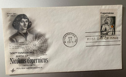 17849 - 500th Anniversary Birth Of Nicolaus Copernicus Washington 23.04.1973 FDC - Clocks