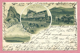 68 - JUNGHOLTZ - GRUSS Von St ANNA - Litho Bleutée - Chateau Du FREUNDSTEIN  Près GOLDBACH - Hotel St ANNE - Other Municipalities