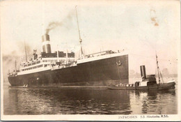 RED STAR LINE Antwerpen: Old Postcard SS Minnetonka On The Schelde - Passagiersschepen