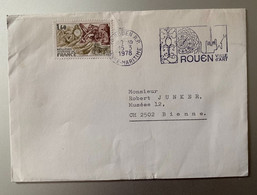 17861 - Cachet Mécanique Rouen Ville D'Art 15.03.1978 Sur Lettre - Horlogerie