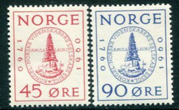 NORWAY 1960 Bicentenary Of Royal Scientific Society MNH / **.  Michel 440-41 - Unused Stamps