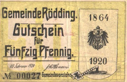 Germany Notgeld:Gemeinde Rödding 50 Pfennig, 1920 - Collezioni