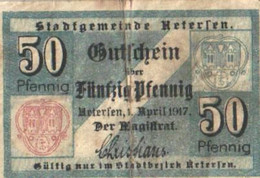 Germany Notgeld:Stadtgemeinde Hetersen 50 Pfennig, 1917 - Verzamelingen